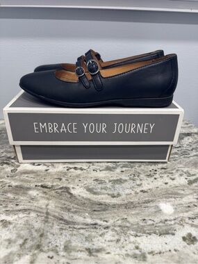 Dansko Leeza Black Double-Strap Mary Jane Flats